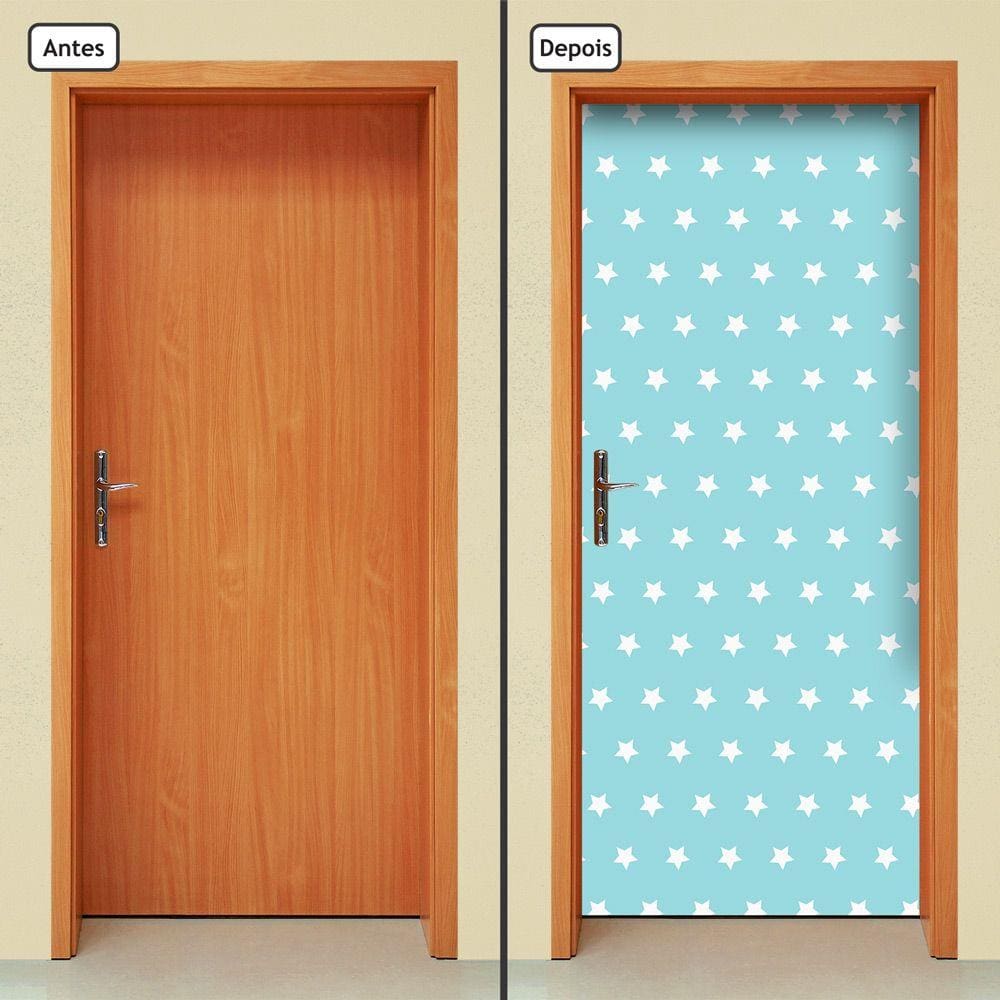 Adesivo Decorativo de Porta - Estrelas - Infantil - 1669cnpt