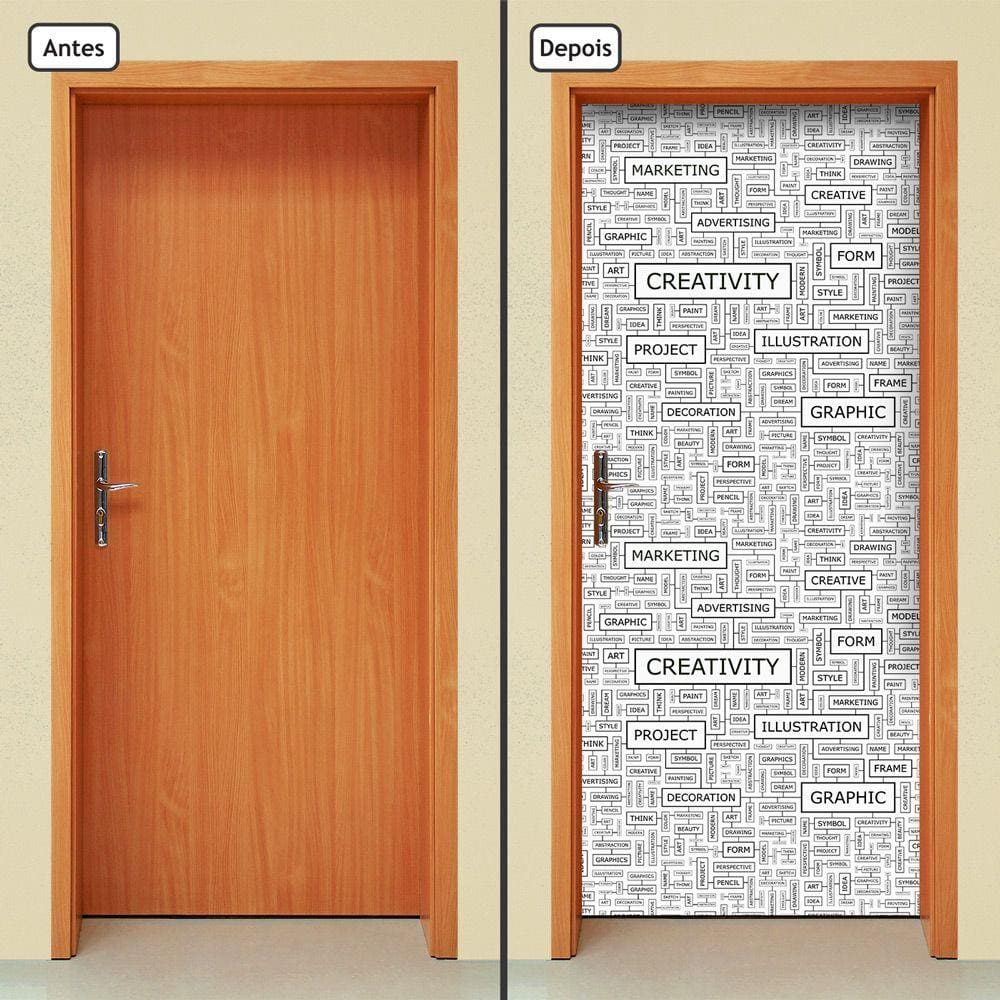 Adesivo Decorativo de Porta - Criatividade - 1484cnpt