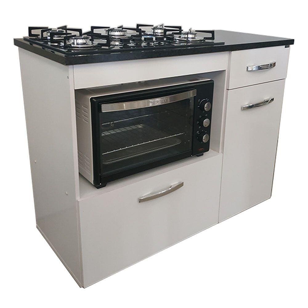 Kit Balcão Com Forno 48 Litros 110v e Fogão 5 Bocas