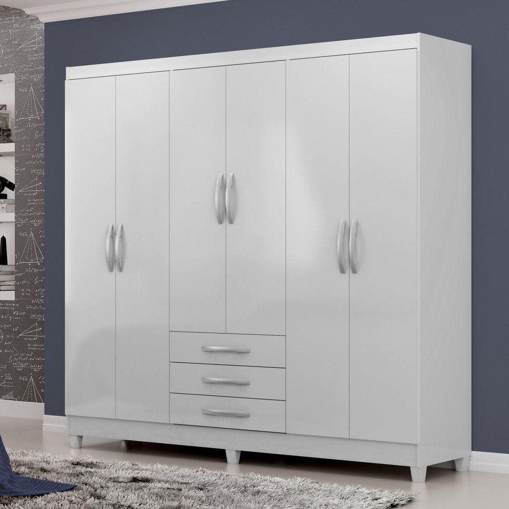 Guarda Roupa Casal 6 Portas 3 Gavetas Toledo