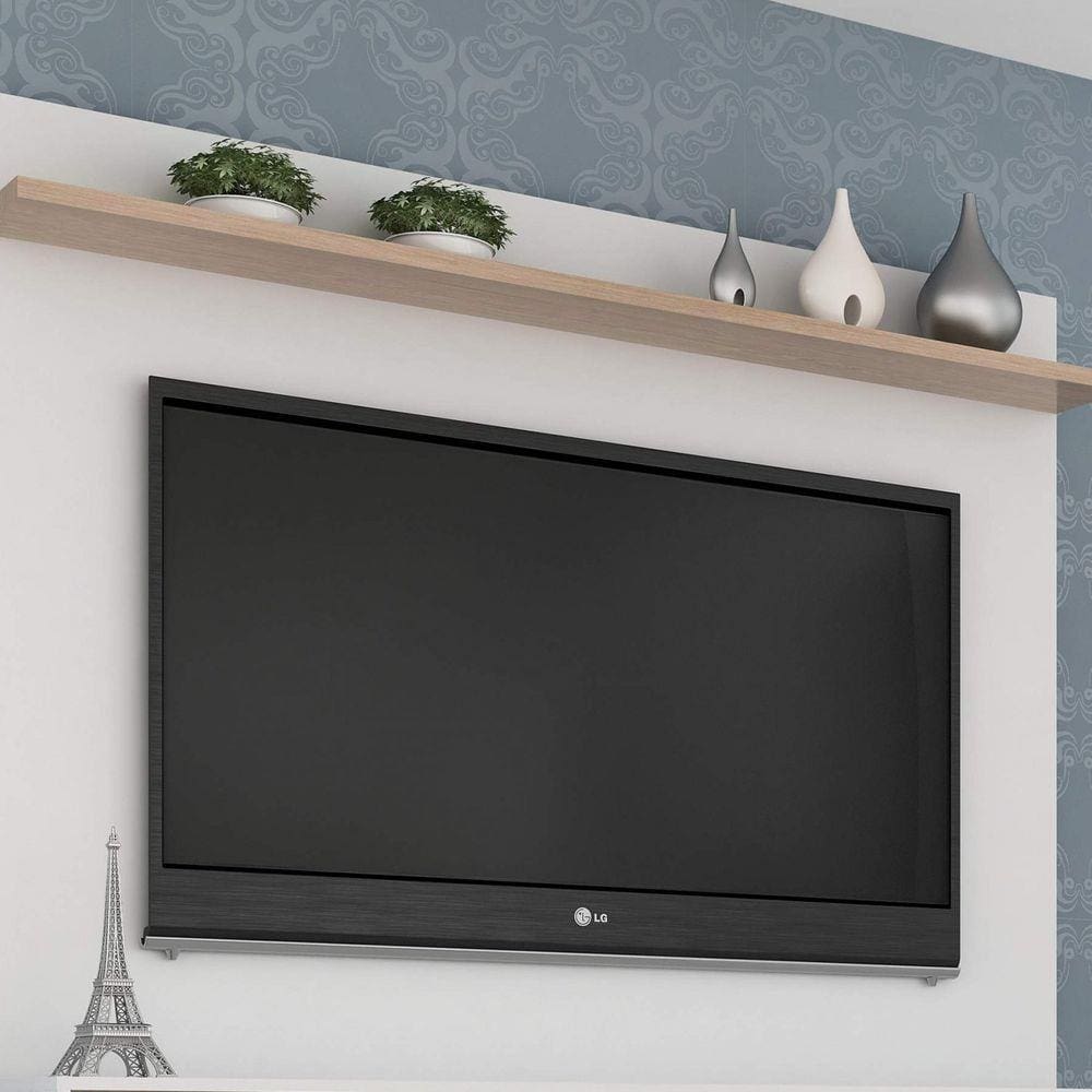 Painel para TV até 42 Polegadas 1 Prateleira Benevello Quiditá Móveis Branco