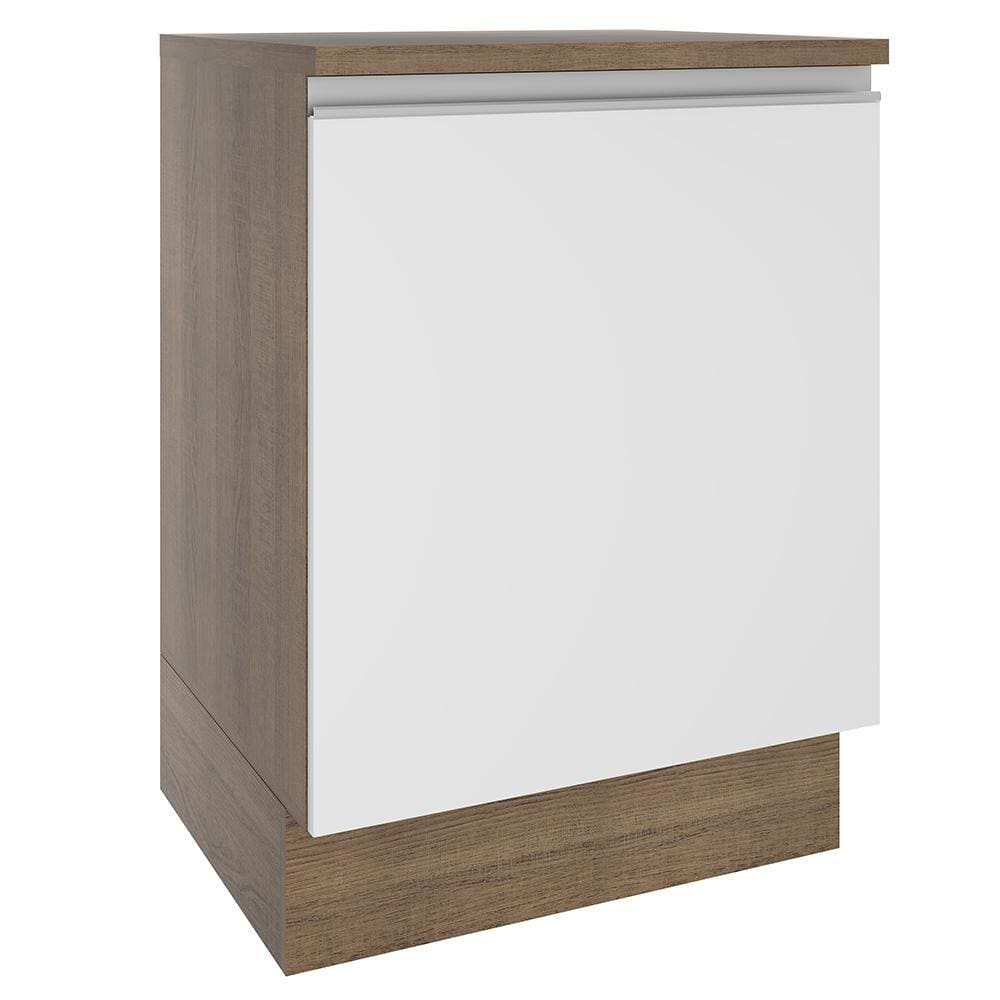 Balcão Madesa Glamy 60 cm 1 Porta - Rustic/Branco