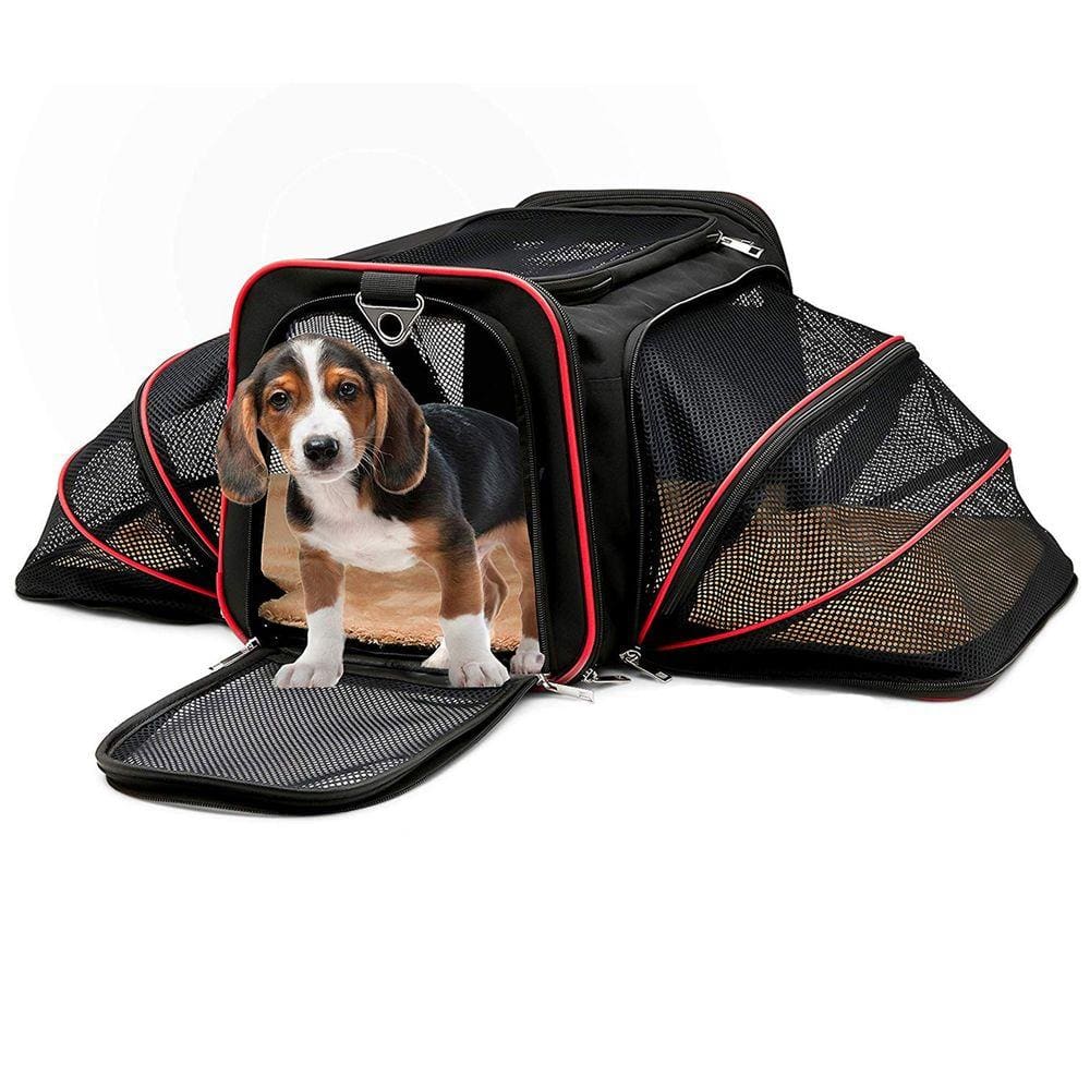 Bolsa Transpote para Pet Expnsível Viagem vermelha