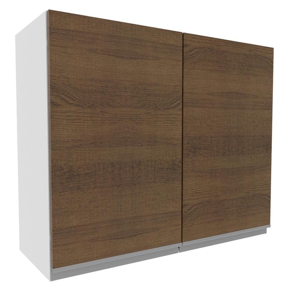 Armário Aéreo Madesa Acordes 100% MDF 80 cm 2 Portas - Branco/Rustic