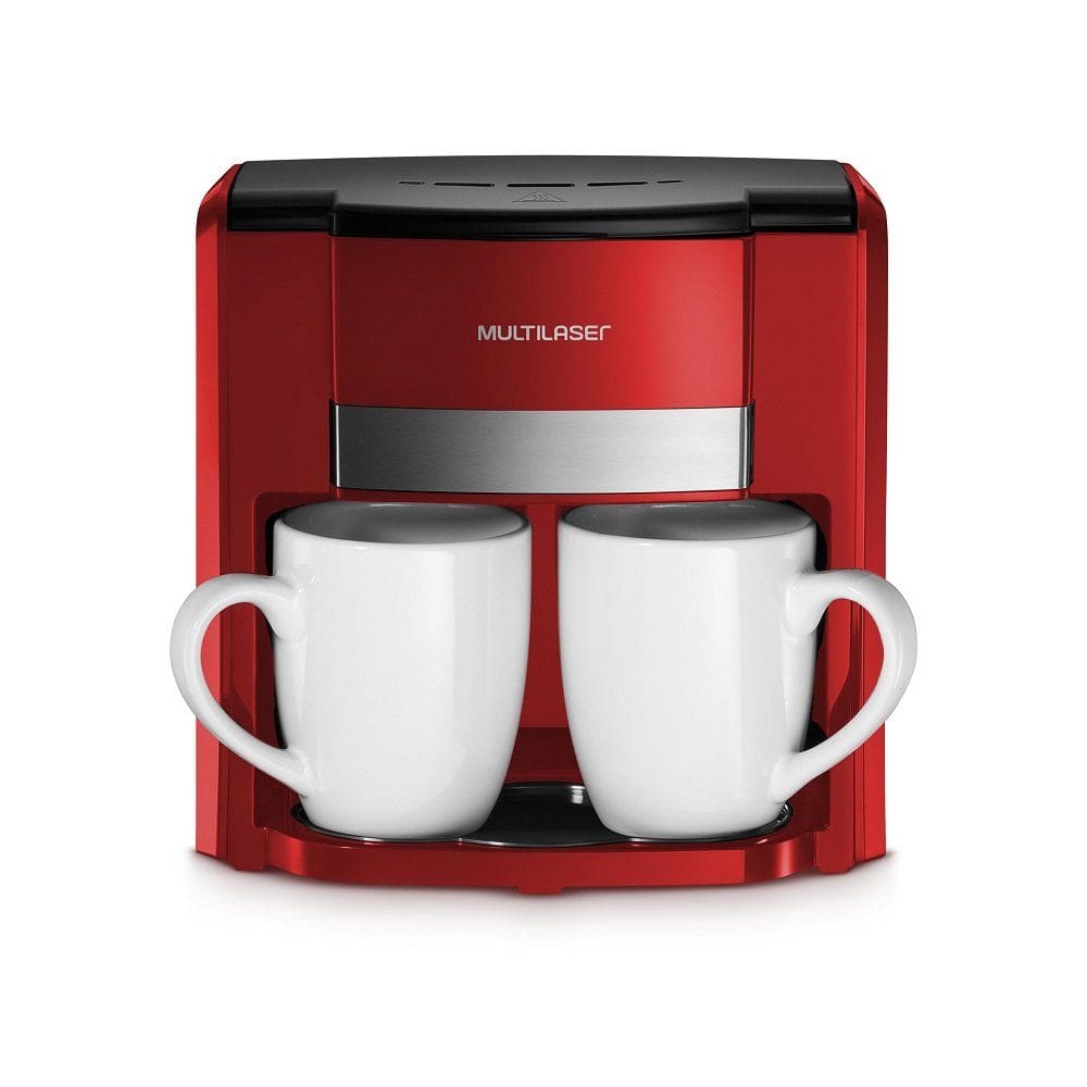 Cafeteira Elétrica 220V com 450W Capacidade de 2 xícaras Vermelho Multilaser - BE016