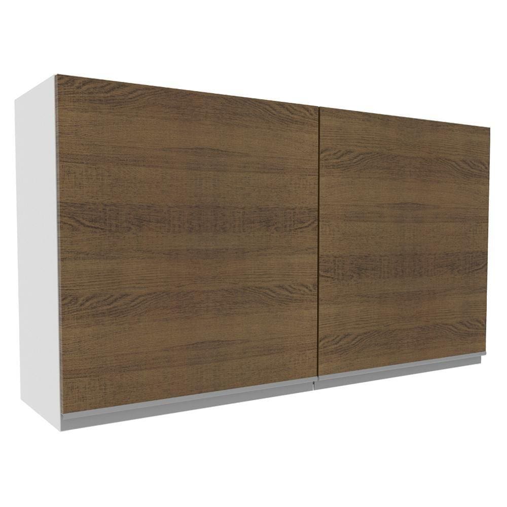Armário Aéreo Madesa Acordes 100% MDF 120 cm 2 Portas - Branco/Rustic