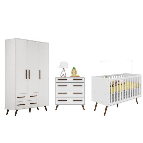 Quarto Infantil Retrô com Guarda Roupa 3 Portas e 2 Gavetas, Berço Mini Cama e Cômoda 4 Gavetas é boa?