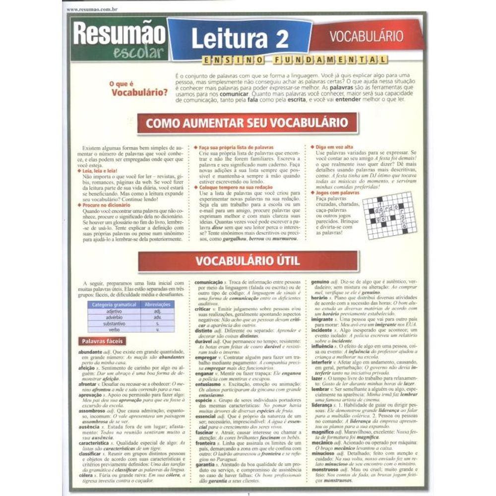 Leitura 2 - Vocabulario