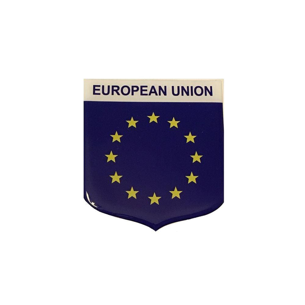 Adesivo Resinado Em Escudo Da Bandeira Da União Européia