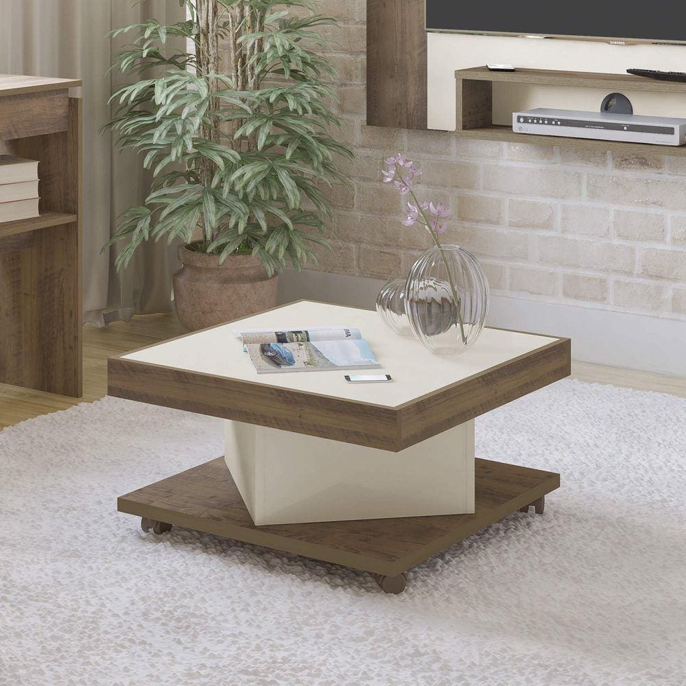 Mesa de Centro Quadrada Saara Artely Pinho/Off White