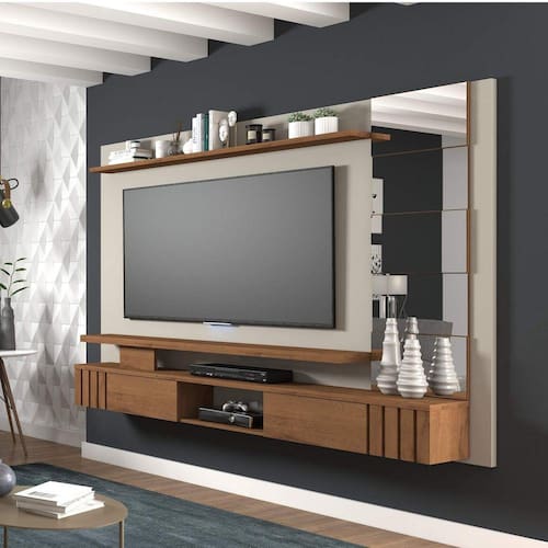Painel para TV até 65 Polegadas Chorme Espresso Móveis Off White/Savana Menor preço em Painel para TV até 65 Polegadas Chorme Espresso Móveis Off White/Savana