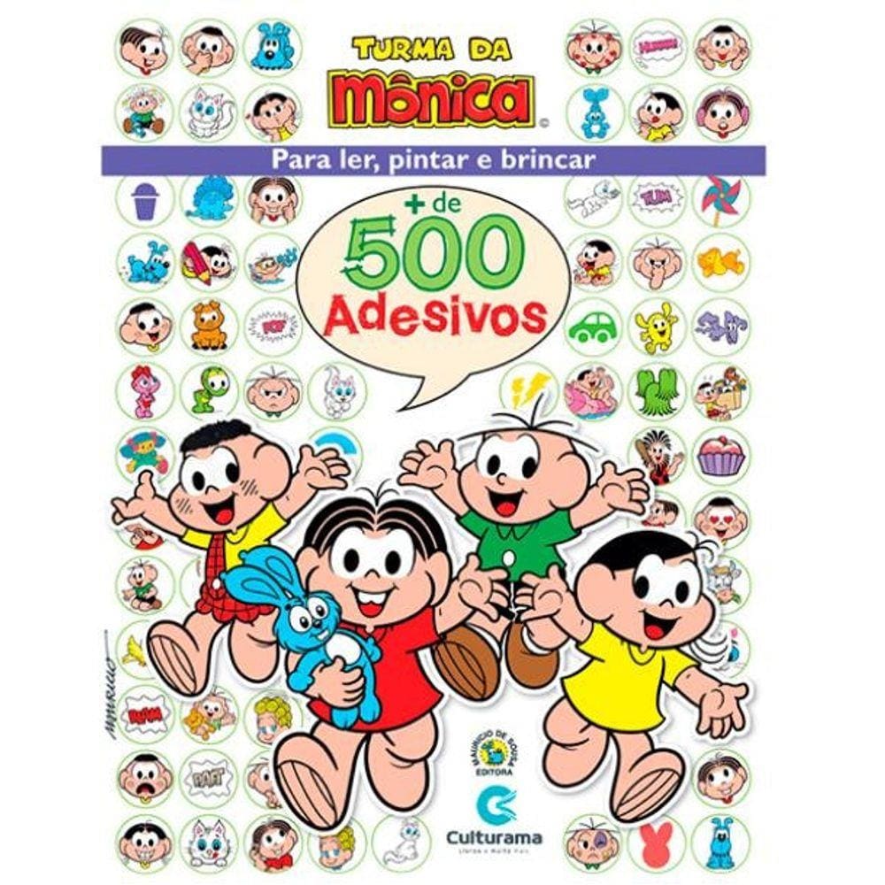 Livro Turma da Mônica Ler e Colorir 500 Adesivos 44 129146