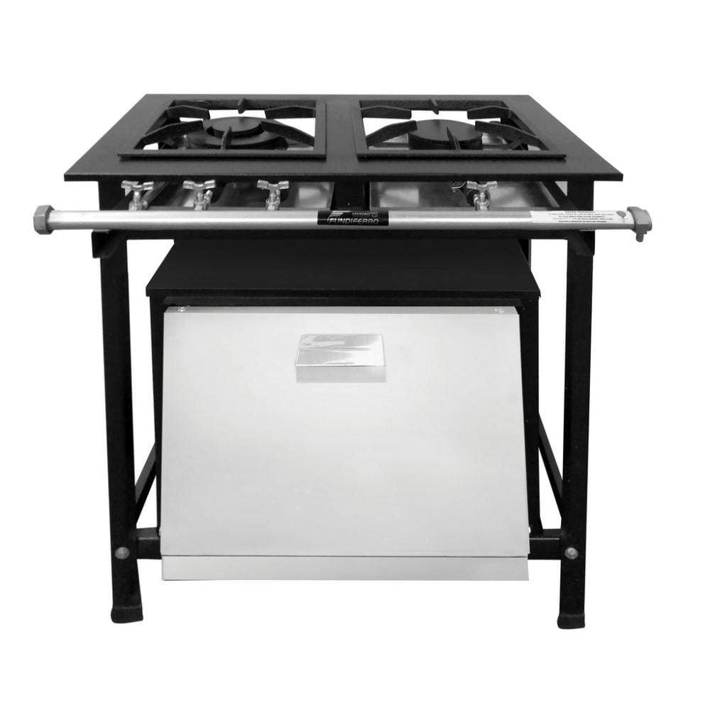 Fogão Industrial 2 Bocas com Forno Baixa Pressão P7 - Fundiferro