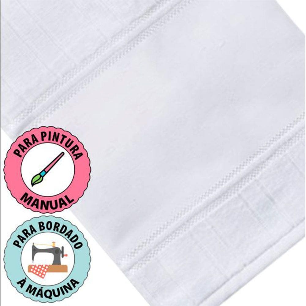 Kit 12 Peças Toalha de Lavabo Para Pintar e Bordar Aveludada Artesanalle Ponto Russo Dohler