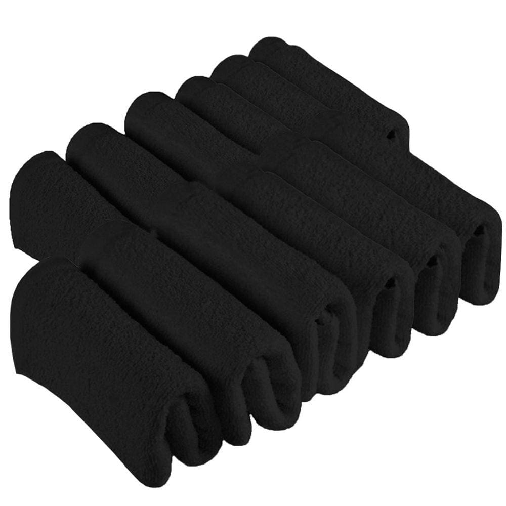 Kit 12 Toalhas de Rosto Para Salão Beleza 100% Algodão 40 x 65 cm Preta