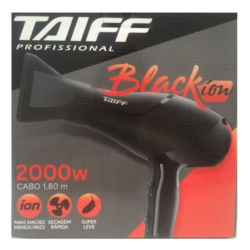 imagem-Secador De Cabelo Profissional Taiff Black Ion 2000W - 110V