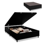 Cama Box com Baú Casal com 41cm de Altura Prince Preto