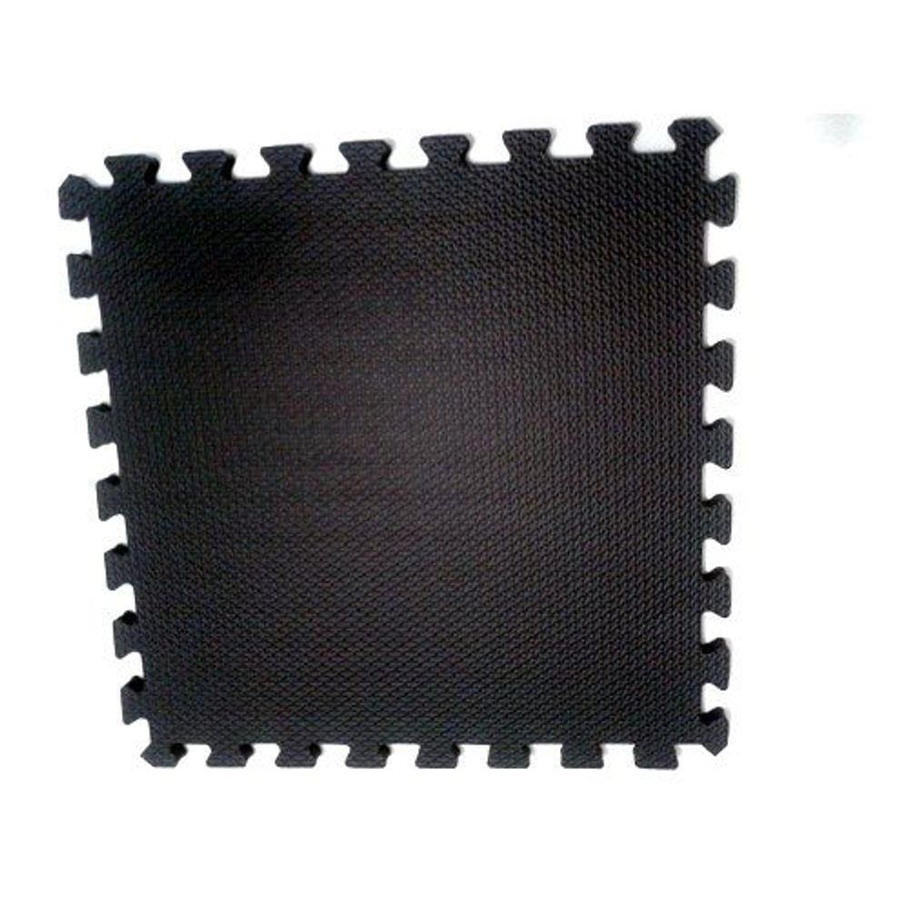 Kit com 30 Tatames Tapetes EVA Com Borda 50cm X 50cm X 1cm Preto