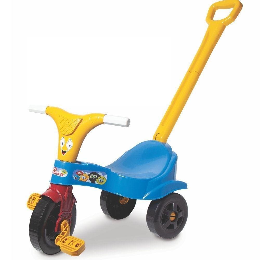 MOTOCA INFANTIL TRICICLO DE PASSEIO TOTOCA COM PEDAL E KIT ADESIVO