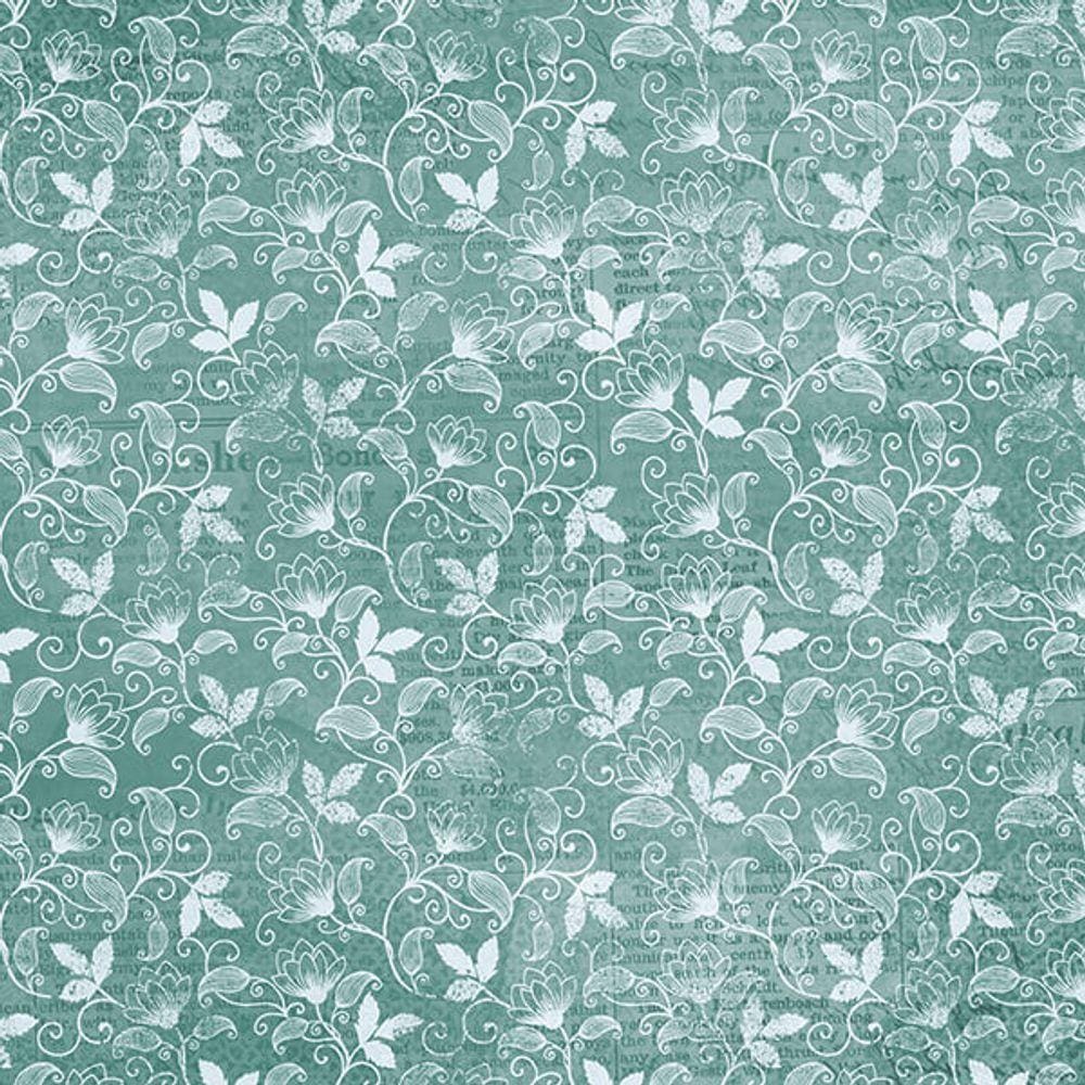Página para Scrapbook Dupla Face 30,5 x 30,5 cm - Modelo SD-1049 Estampa Floral Brocado