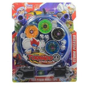 Kit Beyblade Metal 5D Brinquedo 4 Peões Led Toys - Speed Top