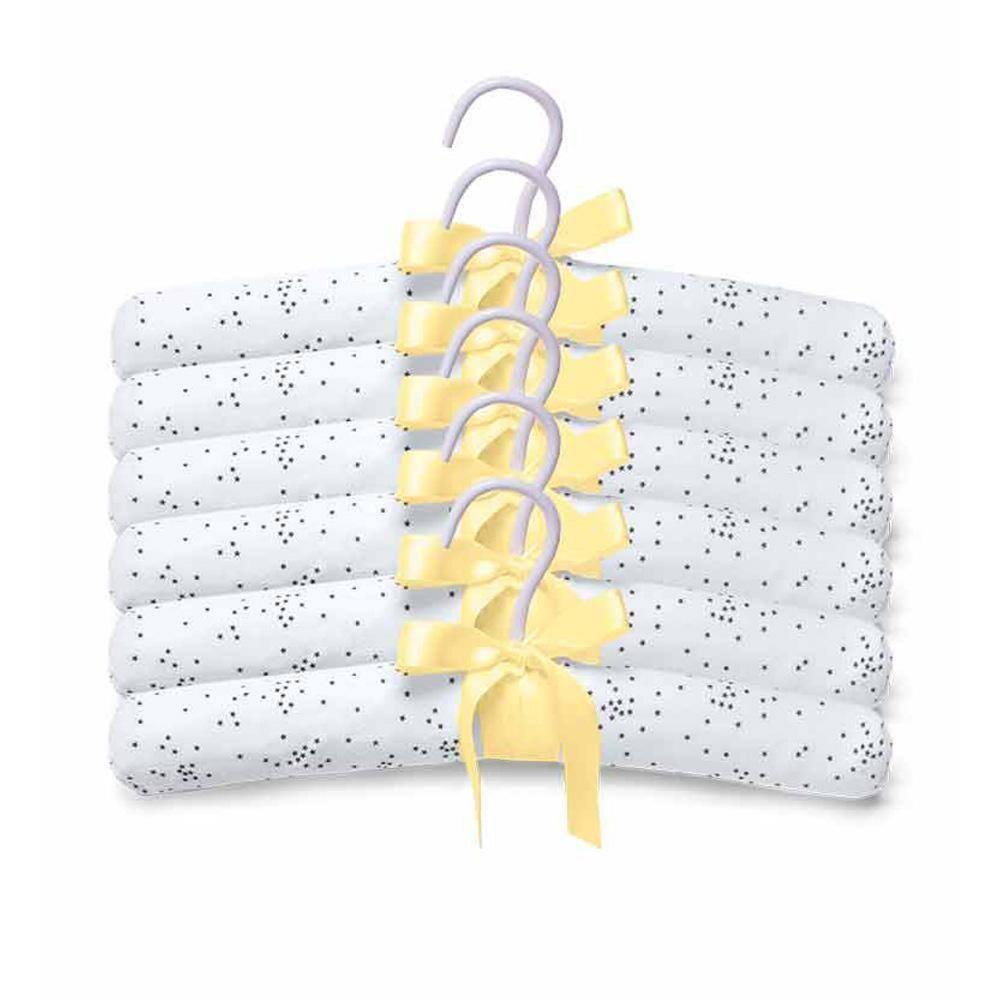 Kit com 6 Cabides Hug Girafante Branco e Amarelo E12806