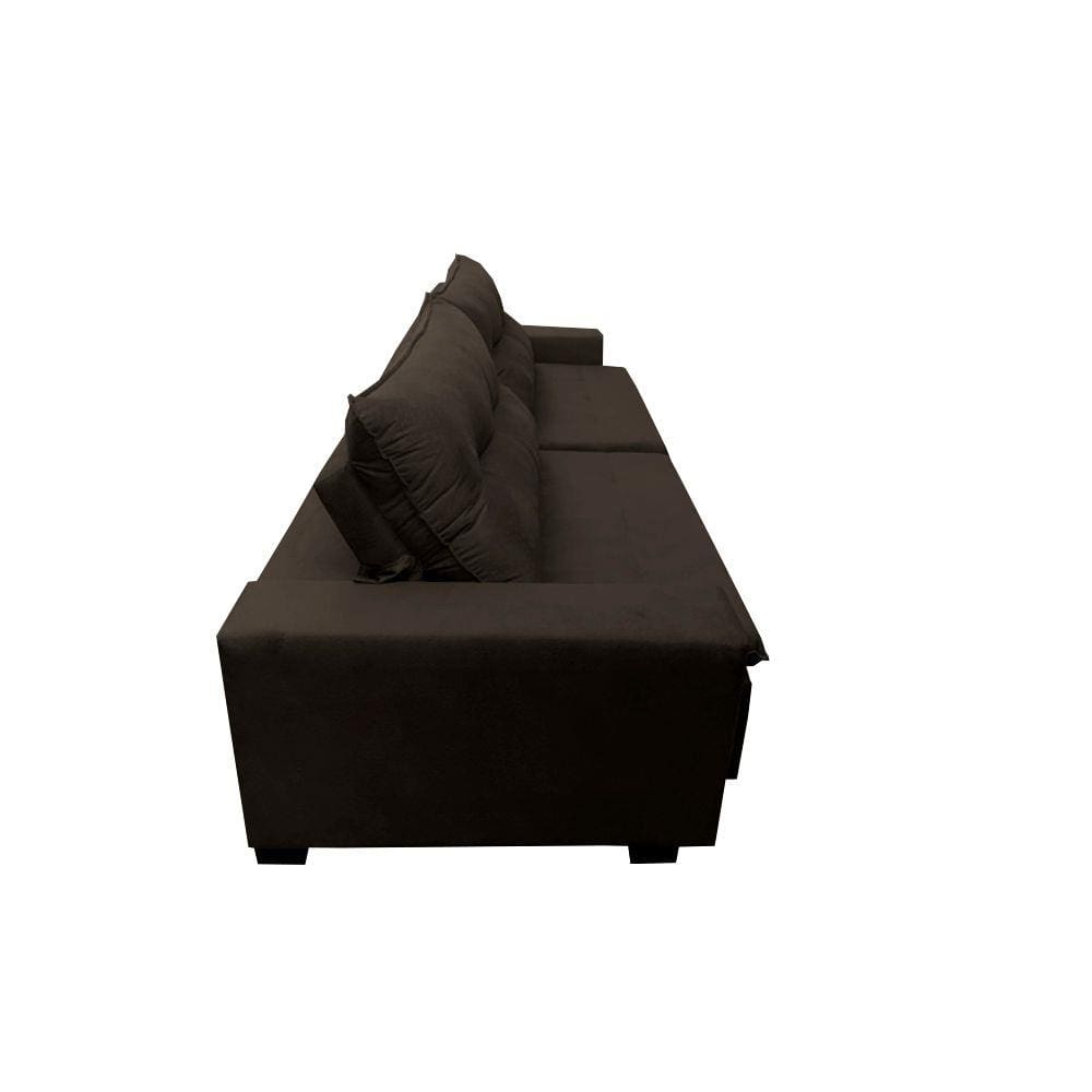 Sofá Retrátil e Reclinavel Oklahoma 2,82 Mts Com Molas e Pillow no Assento Tecido Suede - Cama InBox