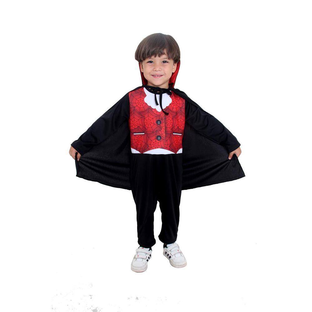 Fantasia Infantil Halloween Vampiro Drácula Luxo Com Capa