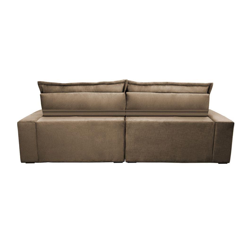 Sofa Retrátil e Reclinável 3,12m com Molas Ensacadas Cama inBox Soft Tecido Suede Castor