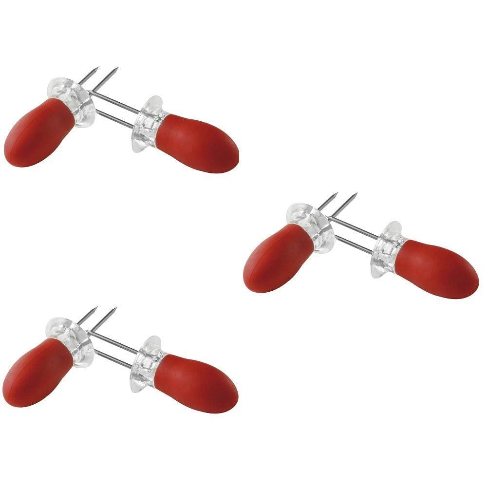 Pegadores (6) de espiga de milho vermelhos silicone
