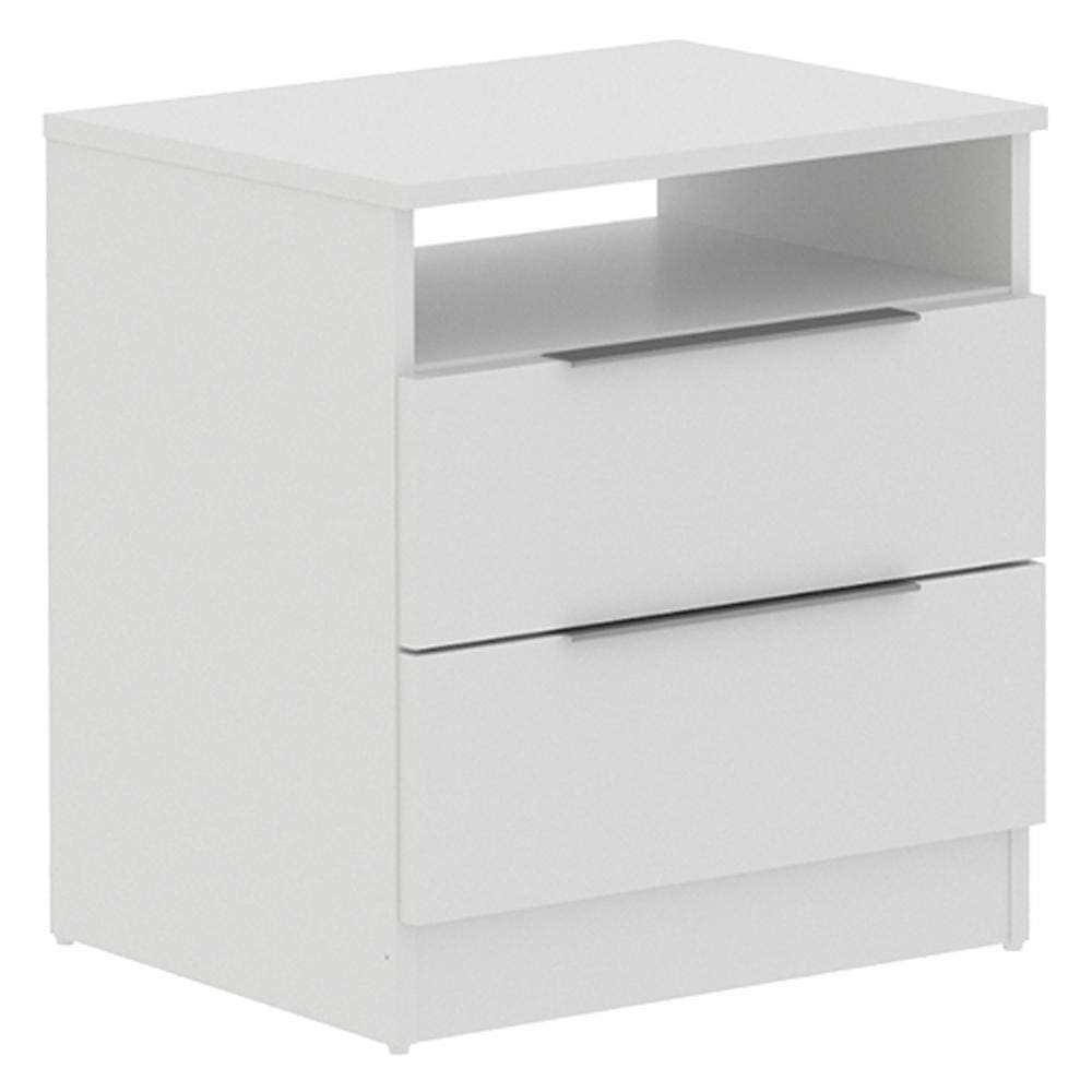 Criado-Mudo com 2 Gavetas Branco Madesa 3227