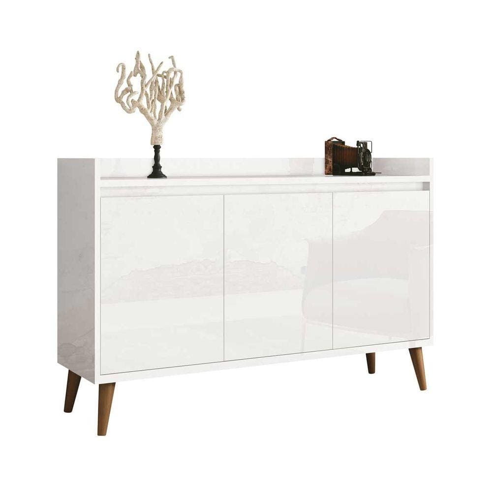 Balcão Buffet Retrô Delta 3 Portas Gloss - MoveisAqui
