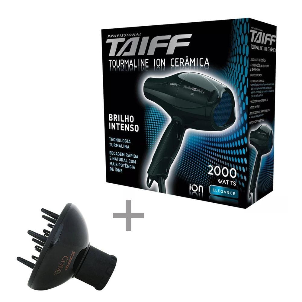 Kit Taiff Secador Profissional Tourmaline 2000W - + Difusor Curves
