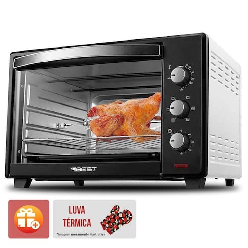 Forno Eletrico Best 48 Litros 1600W (com Luva Termica) Menor preço em Forno Eletrico Best 48 Litros 1600W (com Luva Termica)
