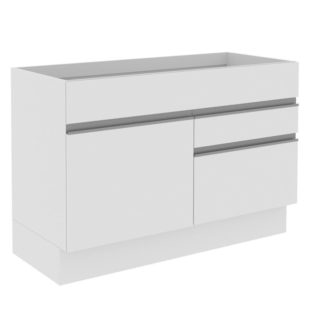 Balcão de Pia Glamy Branco 1 Porta e 2 GavetasMadesa