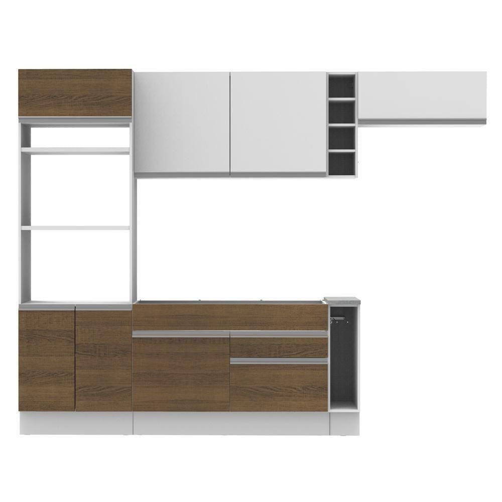 Cozinha Completa Safira Rustic Branco Armário BalcãoMadesa