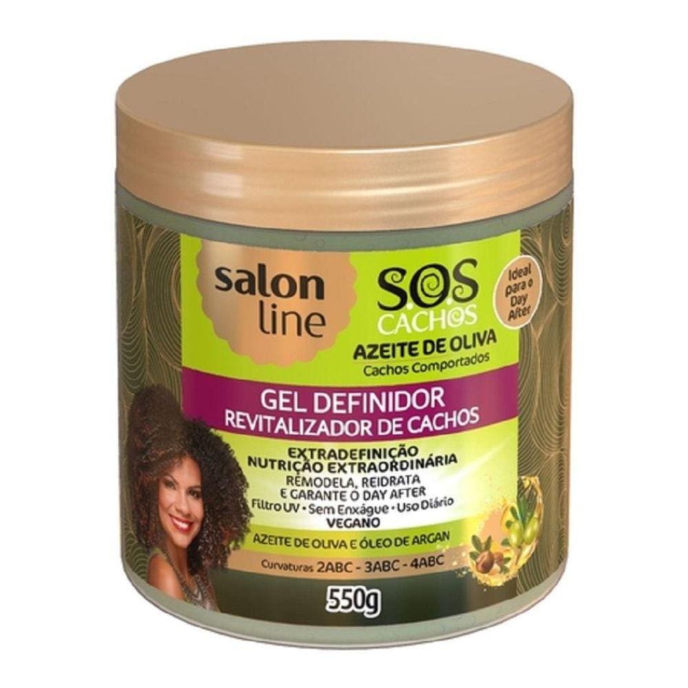 Gel Definidor Azeite De Oliva Sos Cachos 550G Salon Line