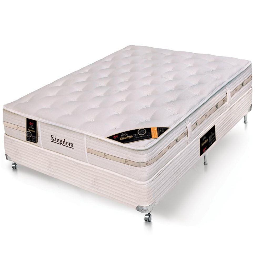 Cama Box + Colchão Castor Casal Kingdom Aloe Vera 138x188x72cm