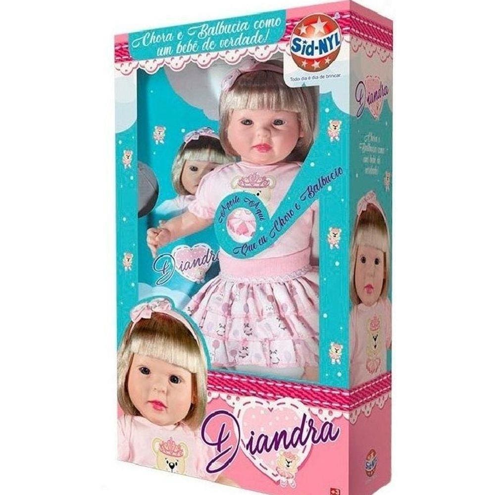 Boneca Baby Diandra Loira Com Som Menina Bebê - Sid Nyl