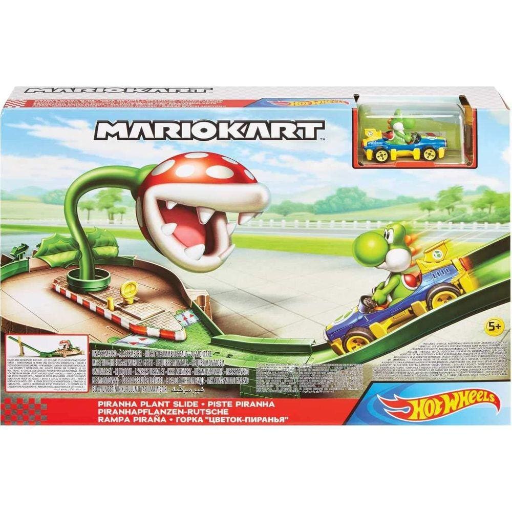Hot Wheels Mario Kart Planta Piranha Com Veiculo Yoshi Gcp26