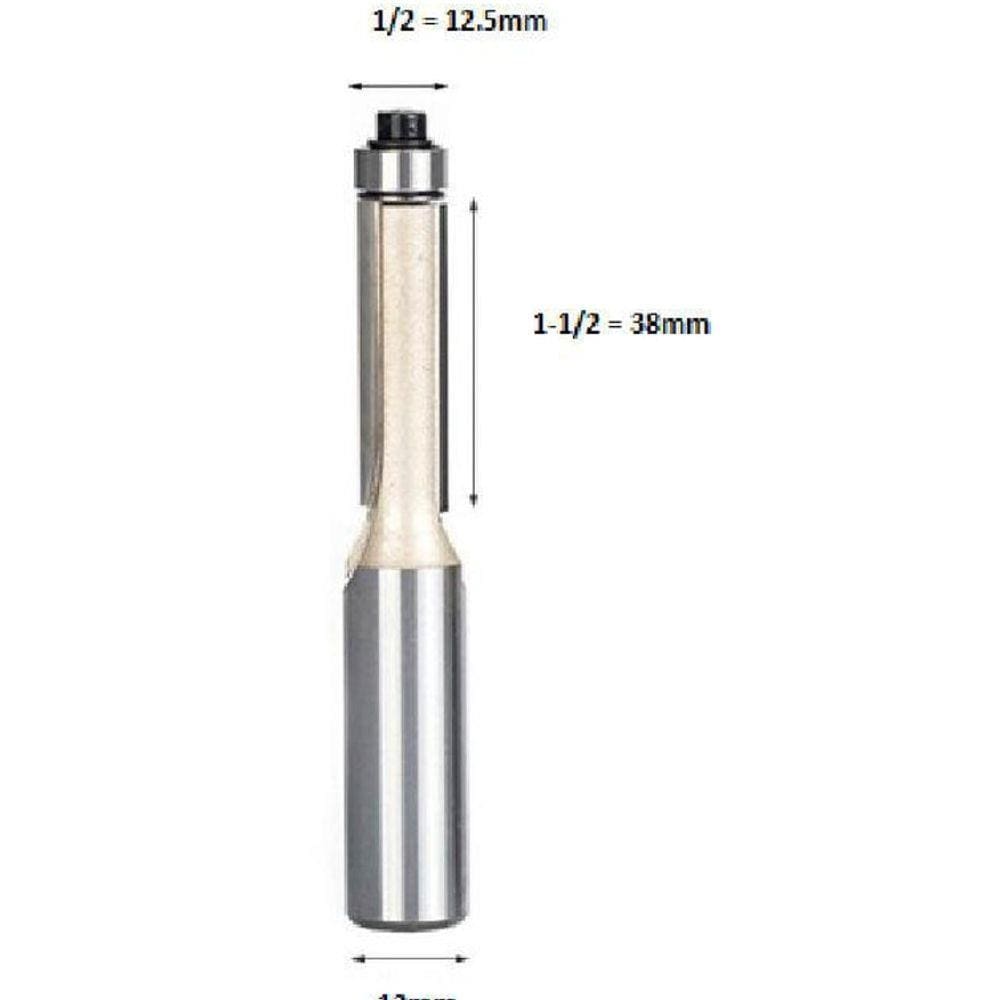 Fresa Reta Longa Com Rolamento 12MmX 12.5MmX38Mm Luthier