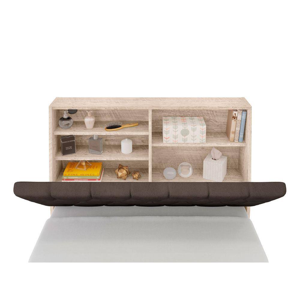 Cabeceira Box Solteiro Isis Amarula com Capitonê Marrom