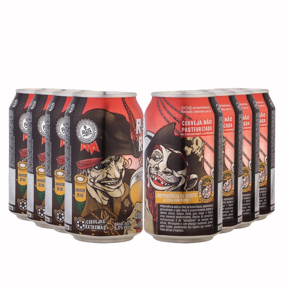 Pack 8 Cervejas Roleta Russa APA Lata 350ml