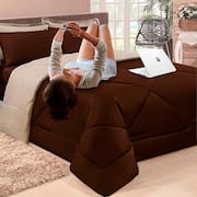 Kit 6 Pçs Cobre Leito com fronha e lençol Casa Dona Exclusivo Tabaco e Caqui