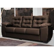 Sofá Luxemburgo 3 Lugares 2,02m Tecido Courino Marrom