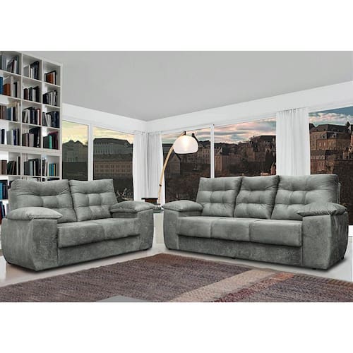 Conjunto Sofá Luxemburgo 3 E 2 Lugares 1,52m e 2,02m Suede Cinza é boa?
