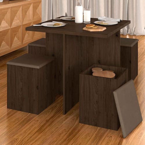 Conjunto Sala De Jantar 4 Banquetas Berlim - Móveis Arapongas é boa?