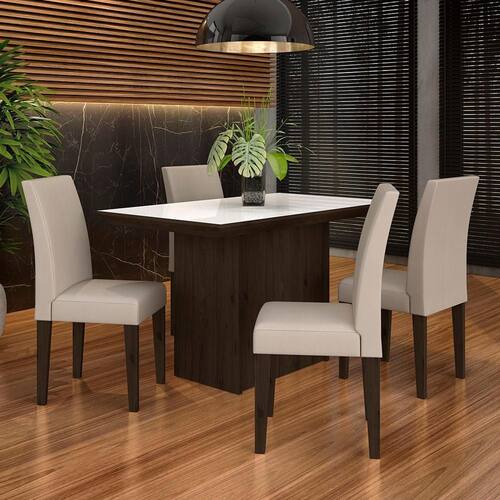 Conjunto Sala De Jantar Meli 4 Cadeiras - Móveis Arapongas é boa?