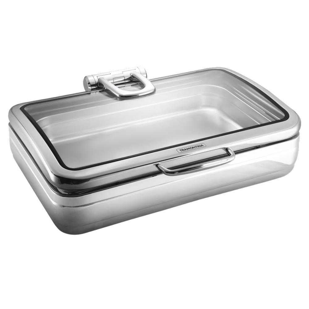 Rechaud Tramontina Banho Maria Retangular em Aço Inox com Tampa Basculante e Cuba 1/1 11,2 L 6 Tramontina 61026010