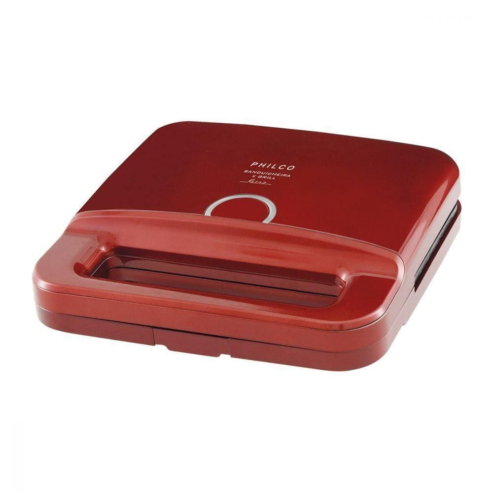 Sanduicheira e Grill Retrô Vermelho 750W Philco PGR01V